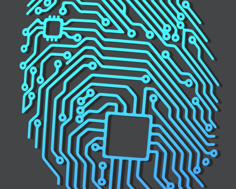 an advanced circuit board embedded with a unique fingerprint, designed to enhance law enforcement capabilities while ensuring compliance with robust data protection rules.