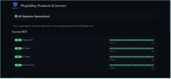 Server Status Page for PlugValley Bots